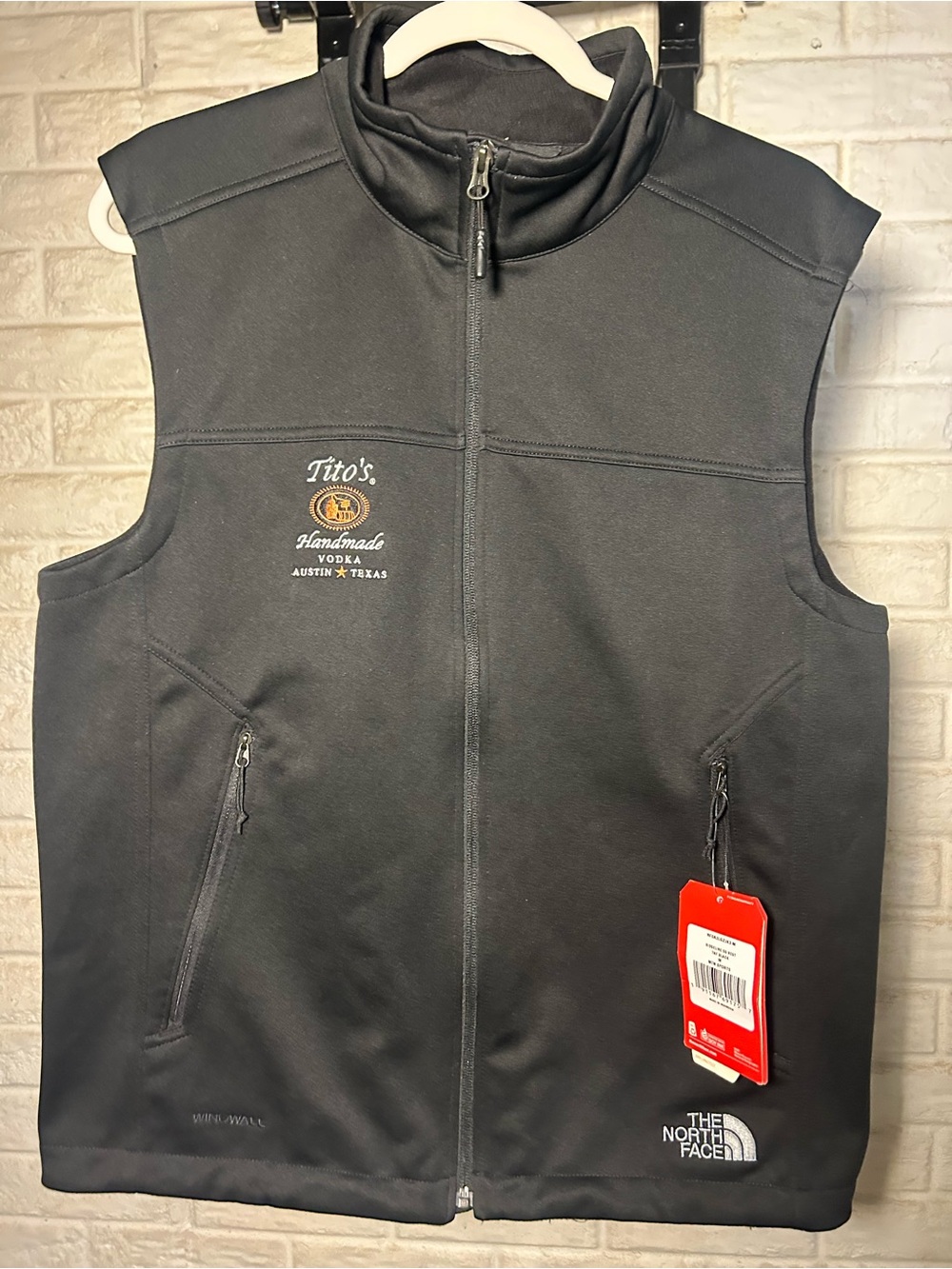 The North Face Black Men's Softshell Vest with Tito's Logo